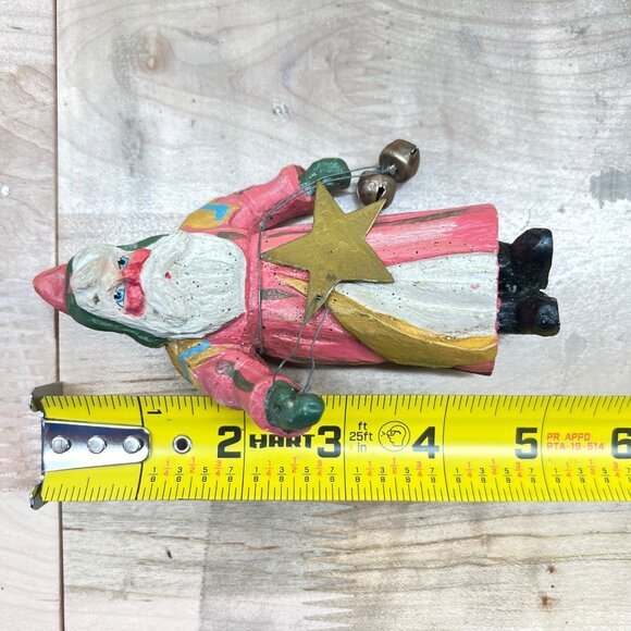 House Of Hatten 1987 Enchanted Forest Hand-Painted Santa Figurine Bells Star - Picture 11 of 11